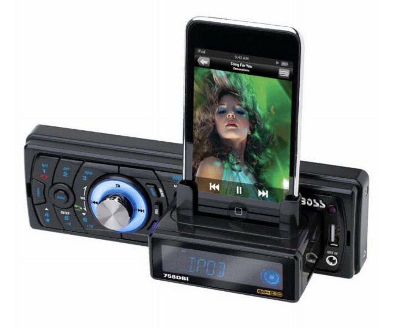 Boss Audio 758DBI Car Flash Audio Player Single DIN – iPod Mount