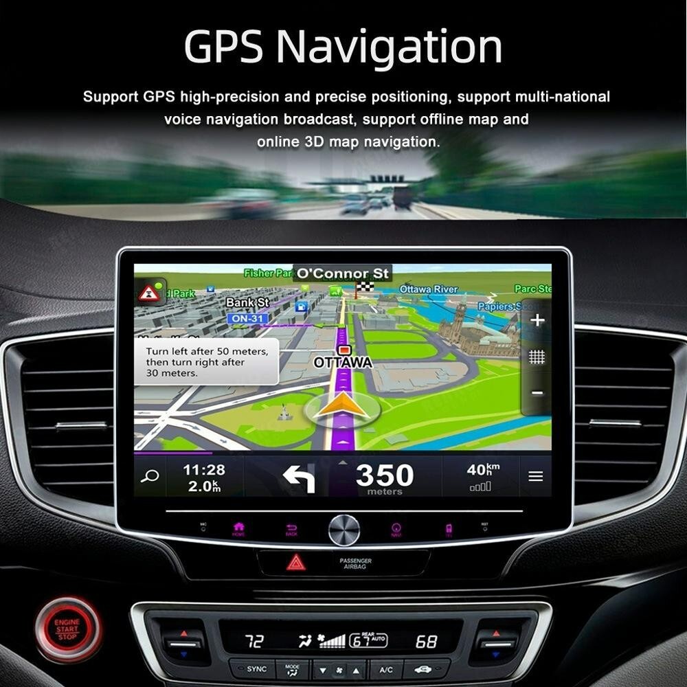 Car Touch Screen Smart Radio Player For Apple Carplay Android Auto Adapter +Cam