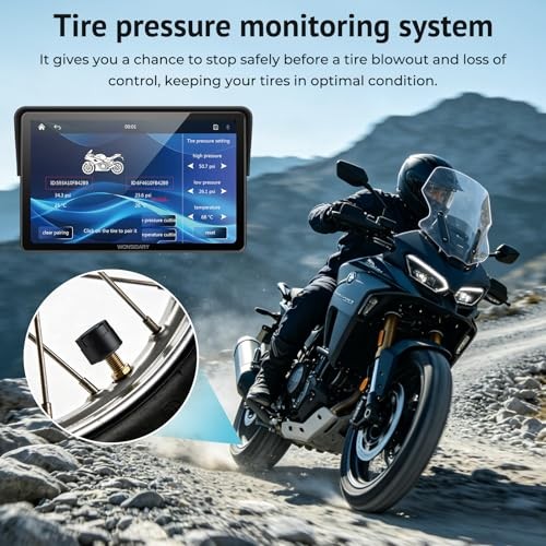 W722TPMS 7″ Wireless Motorcycle CarPlay & Android Auto with TPMS,IP67 7 Inch
