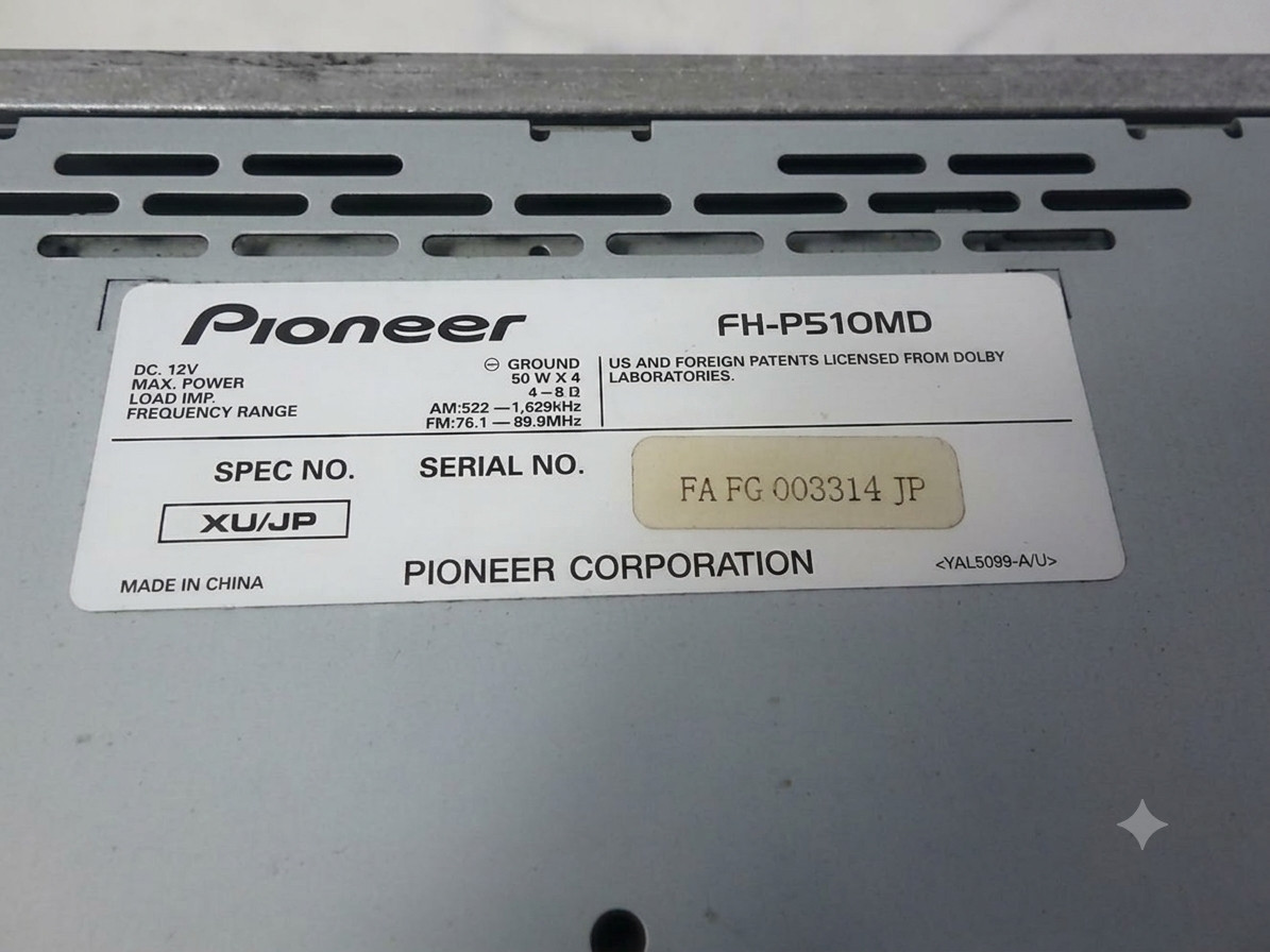 Junk Pioneer Carrozzeria FH-P510MD Mini Disc 2DIN MD Player Car Stereo from JP