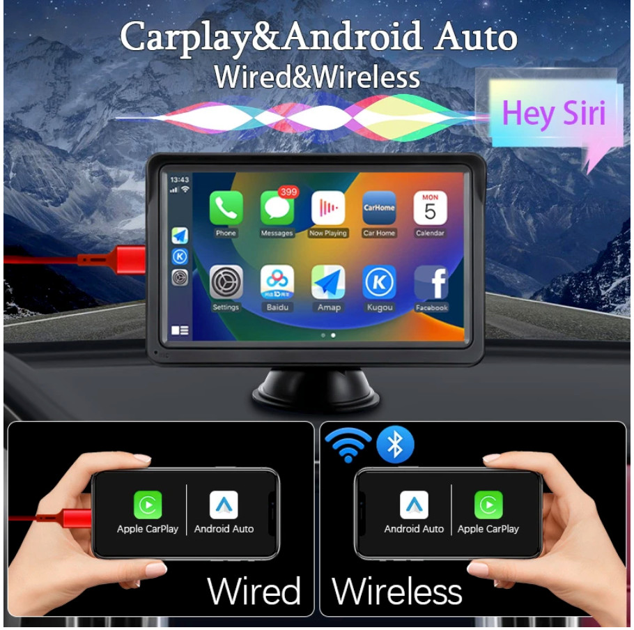 Apple CarPlay Android Auto Car Radio Multimedia Video Player Portable