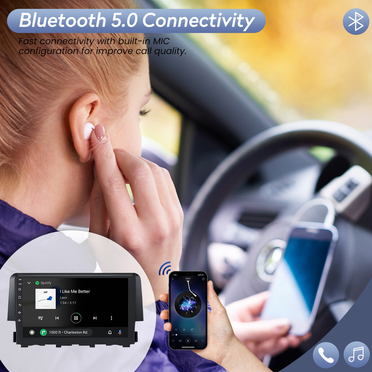 9″ 32G FOR HONDA CIVIC 2016-20 CAR STEREO RADIO GPS WIFI APPLE CARPLAY 1280*800