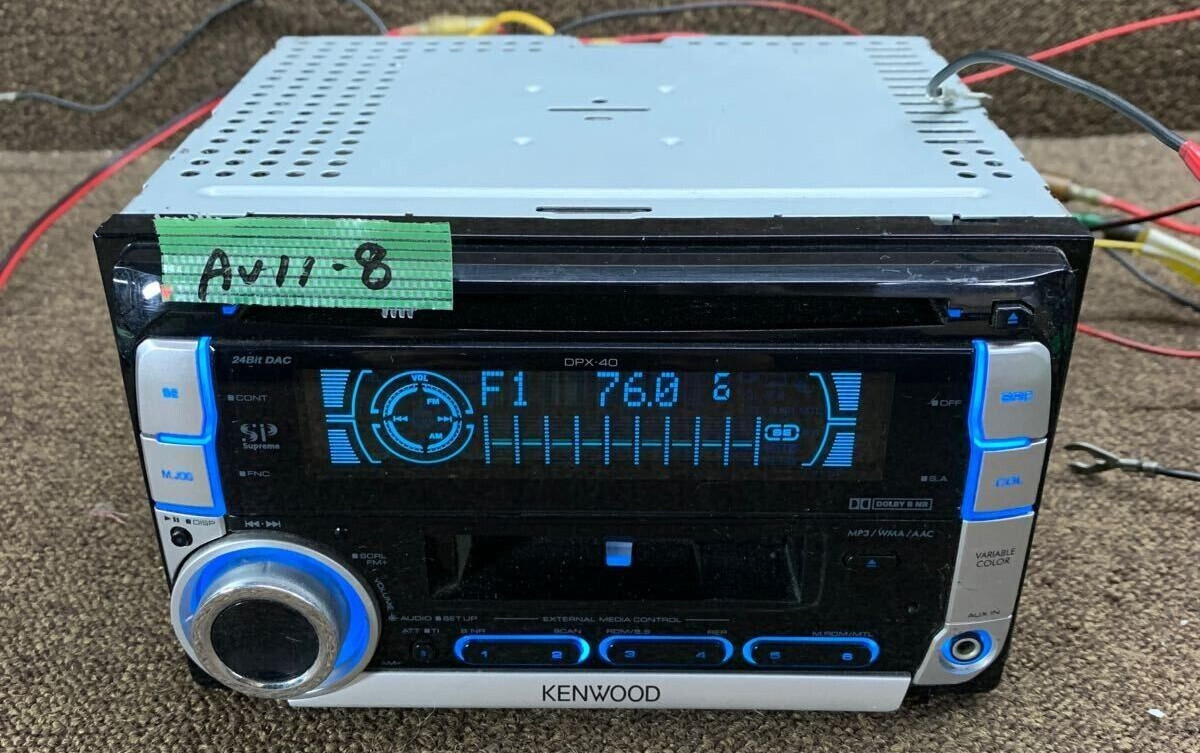 KENWOOD DPX-40 Car Audio 2DIN type CD / Cassette Receiver Player Silver