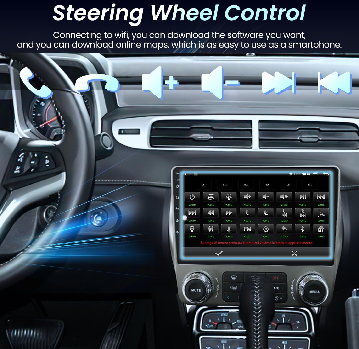 Android Car Radio GPS Stereo Player Apple Carplay For Chevrolet Camaro 2010-2015