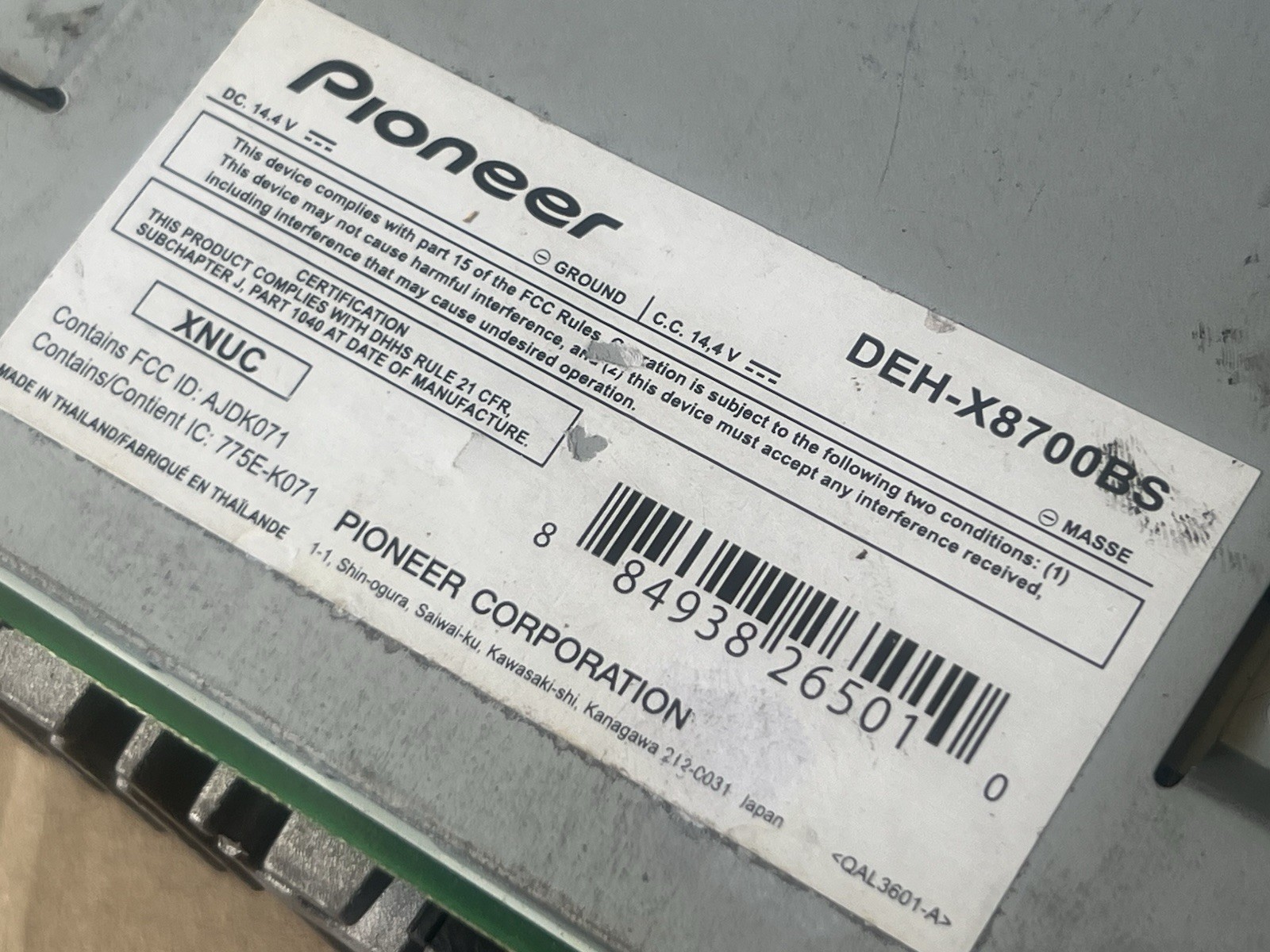OLD SCHOOL. Pioneer DEH-X8700BS CD receiver Bluetooth App Android Pandora Talk