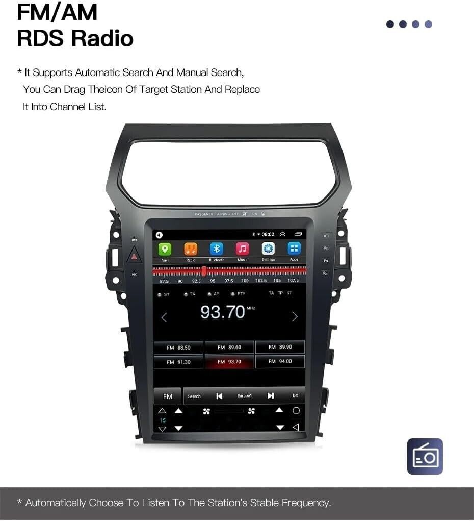 12.1″ HD Car Radio GPS Navigation Android 2+32GB For Ford Explorer 2011-2019