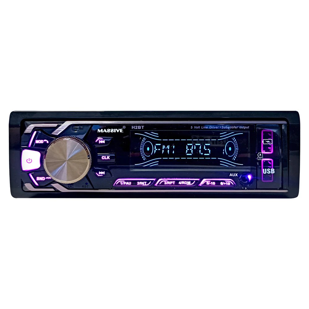 MASSIVE AUDIO H2DSP SINGLE-DIN MECHLESS BLUETOOTH CAR RECEIVER W/ BUILT-IN DSP