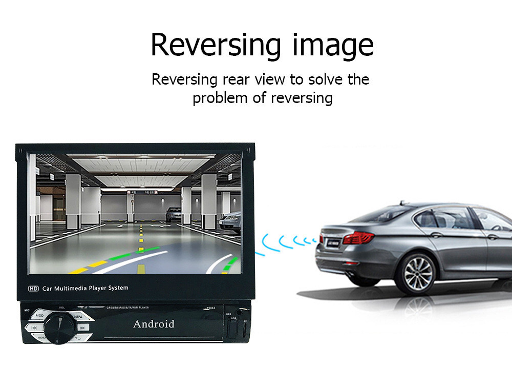 1 din Car Radio Automatic telescopic screen WIFI GPS BT Mirro Link mp5 player