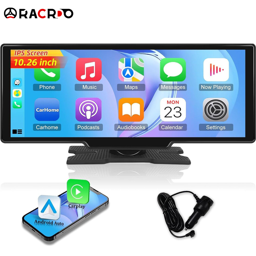 10.26″ 2K Car Portable Wireless Apple CarPlay Android Auto Touch Screen Radio FM