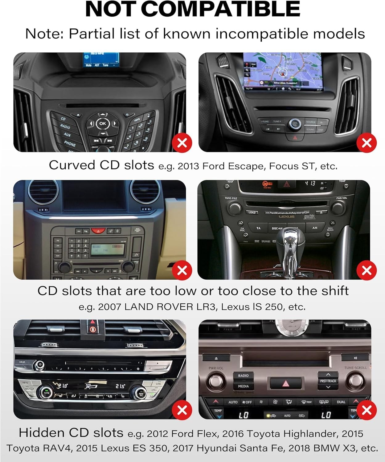 Rotatable CD Slot Mount for CarPlay – Easy Tool-Free Installation, 7-11 Inch