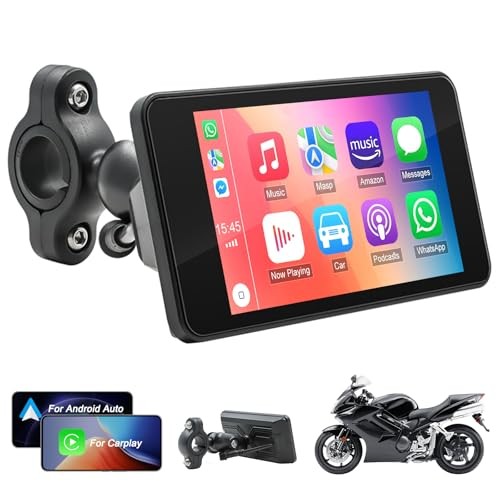 Motorcycle CarPlay Screen with Wireless Apple CarPlay Android Auto,4.7 4.7IN