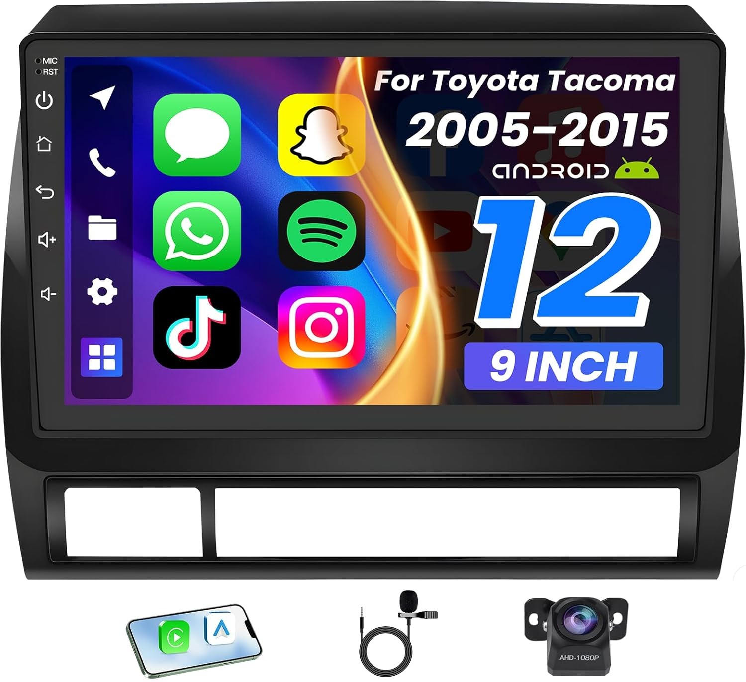 Car Radio Stereo Andriod 13.0 4core 2+64G 9″ GPS RDS for Toyota Tacoma 2005-2015
