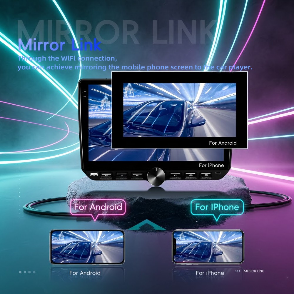 Multimedia Player 10Inch Universal Android 15 Car Stereo Radio Wireless Carplay