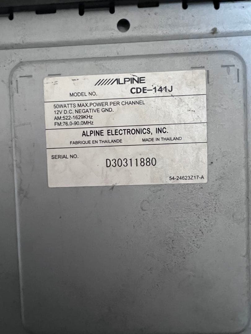 ALPINE CDE-141J Car Audio CD Player with Features, Used Unit