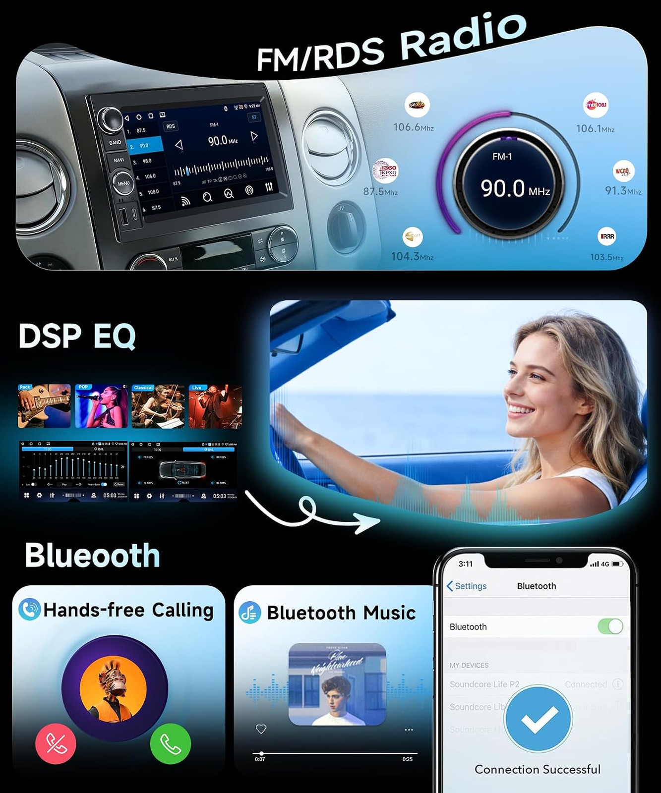 4G Android Car Stereo for Ford F150 F250 F350 2004-2014 with 7-Inch Touchscreen