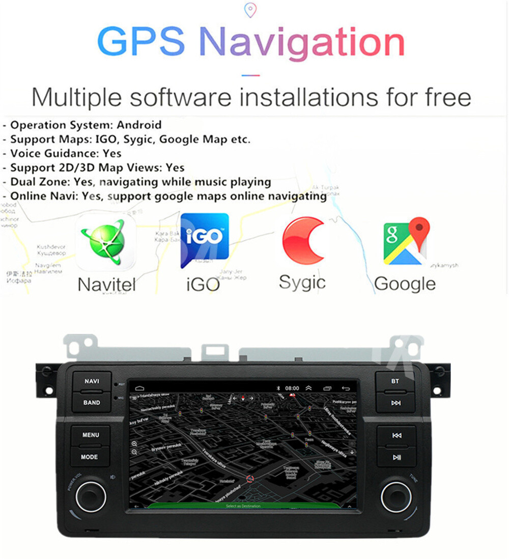 2DIN Car Radio MP5 Player Head Unit BT FM Fit For BMW E46 2-door Coupe 1999-2006
