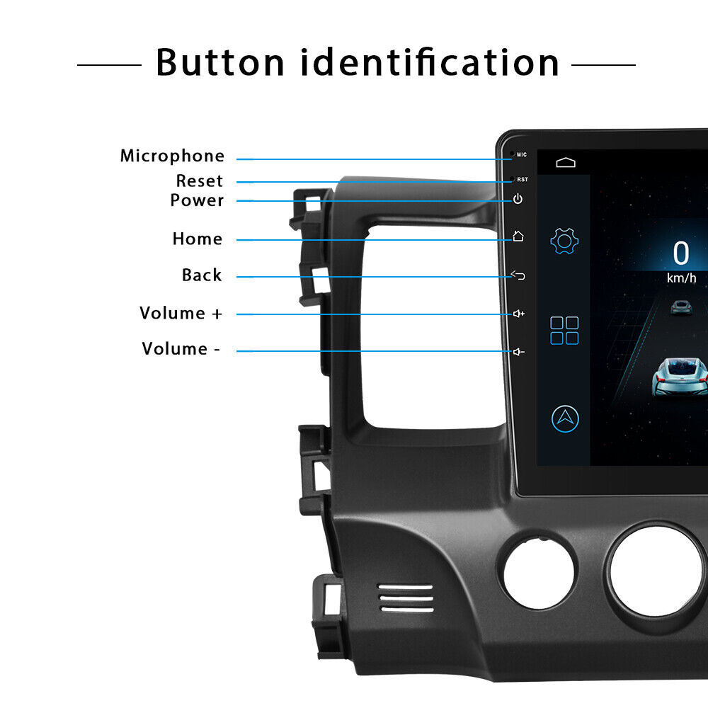 64GB For Honda Civic 2006-2011 10″ Android 13 Apple Carplay Car Stereo Radio GPS