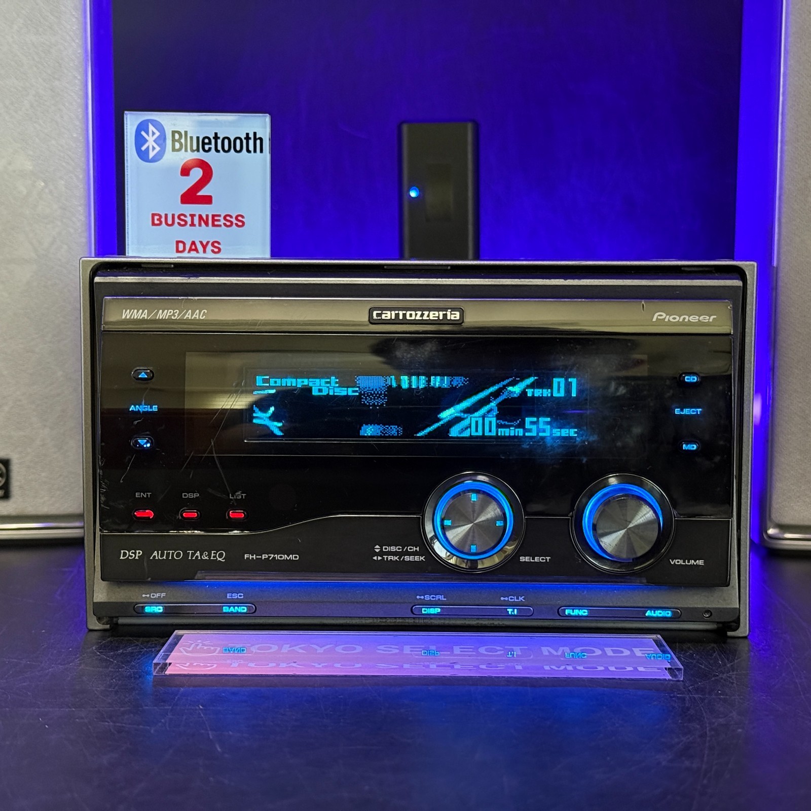 Carrozzeria Pioneer FH-P710MD 2DIN CD MDLP Player w/CD-IB10 iPod Adapter Tested