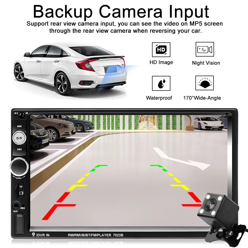 Car Stereo Double Din Car Radio 7 Inch MP5 Player with HD Touch Screen Digital D