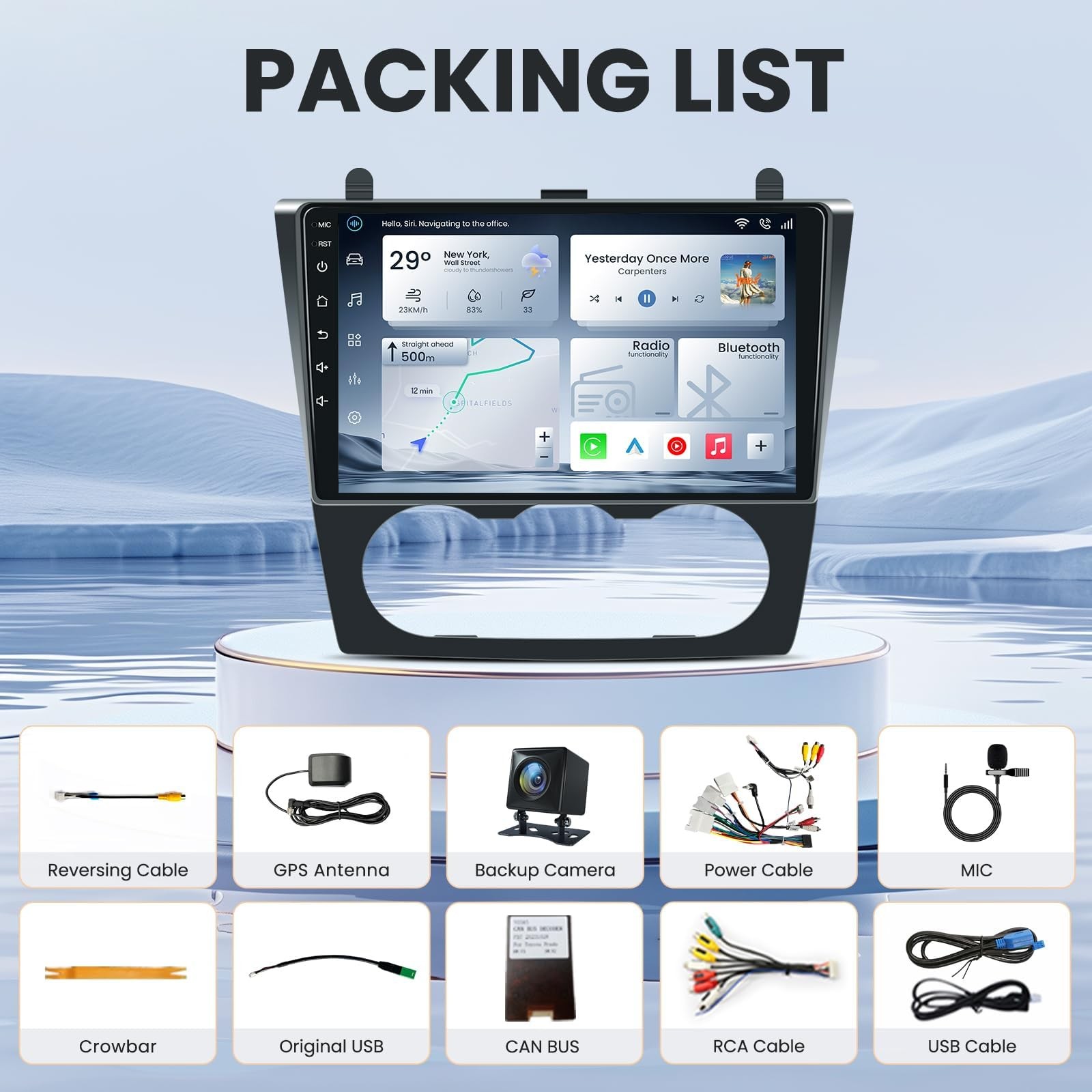 For 2008-2012 Nissan Altima Apple CarPlay Car Radio Android GPS Stereo 64GB