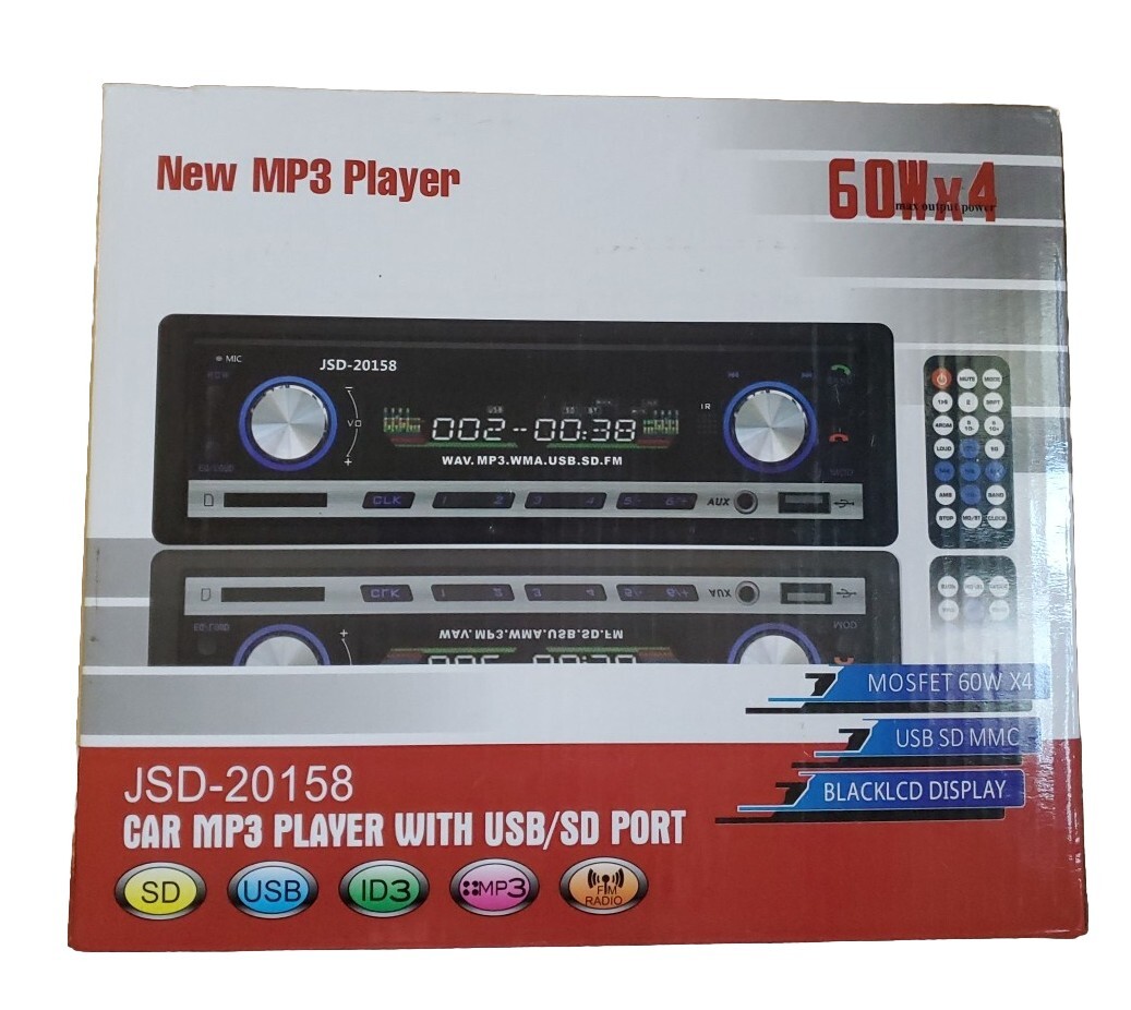 New Car MP3 PLAYER USB SD Port FM Radio 60 Watts X 4 JDS-520 Remote