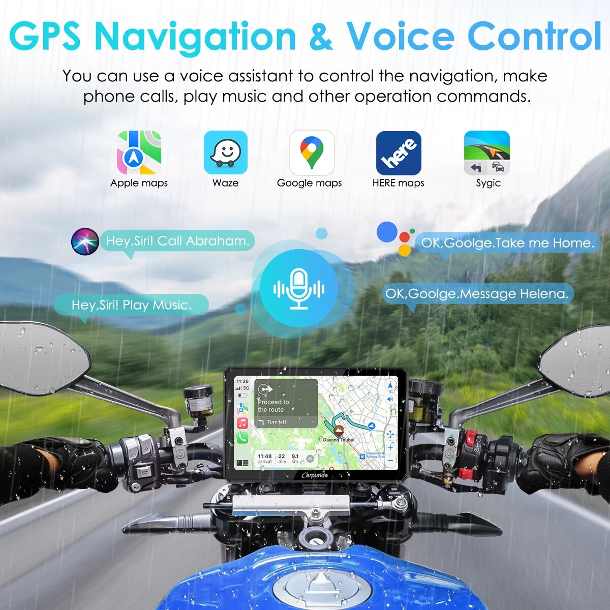 Carpuride W712D TPMS Wireless Carplay Wired Controlled Rotatable screen Dash Cam