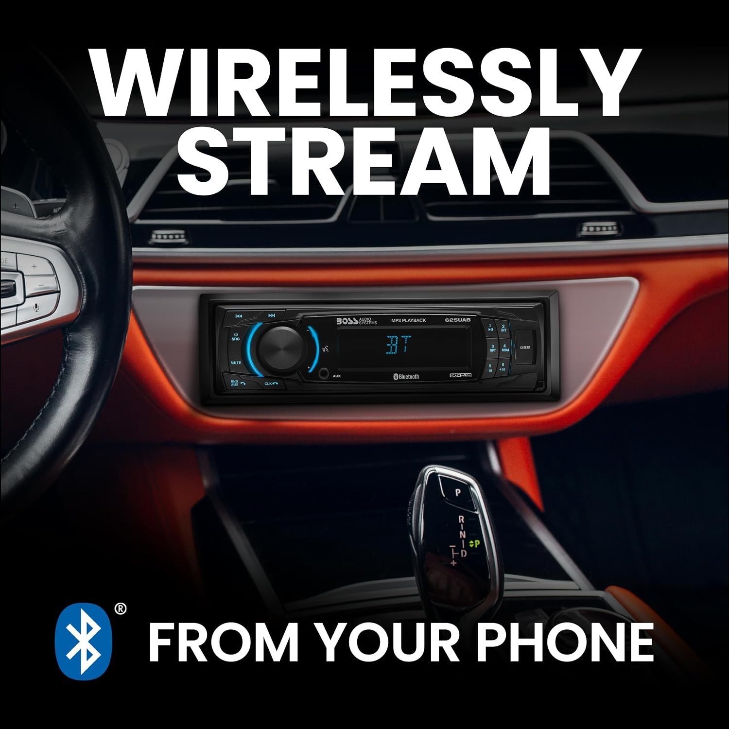 625UAB Single DIN Car Stereo with Bluetooth – No CD DVD Player AM/FM Radio