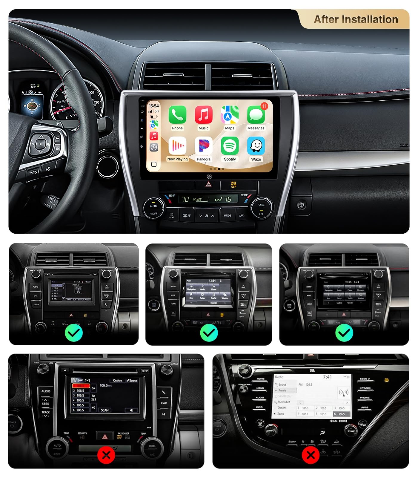 10″ Android 13 Car Stereo for Toyota Camry (2015-2017 LE/SE/XLE) Radio Upgrad…