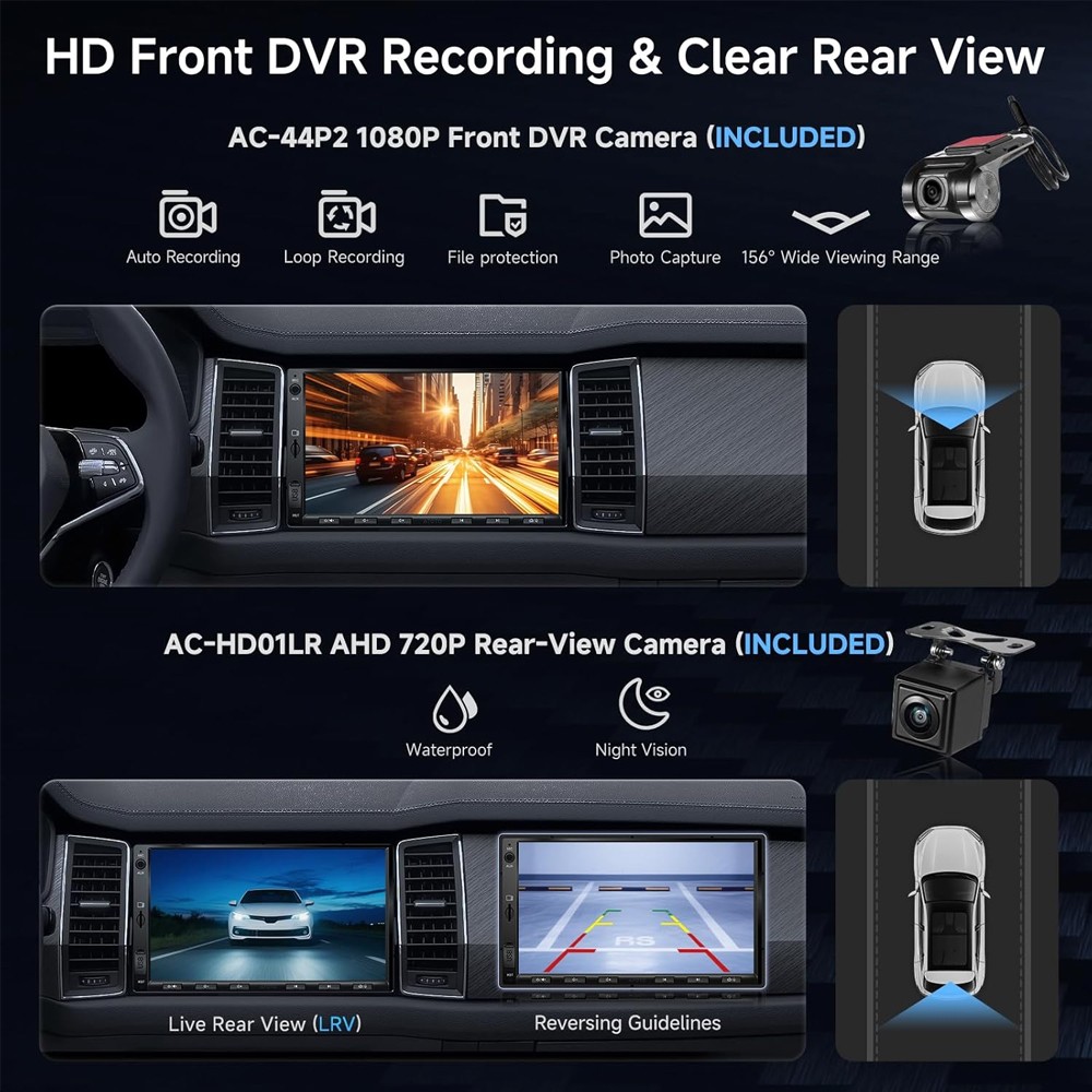 ATOTO Android 7″ Car stereo GPS AI-Radio Android Auto Backup Camera&DVR Dash Cam