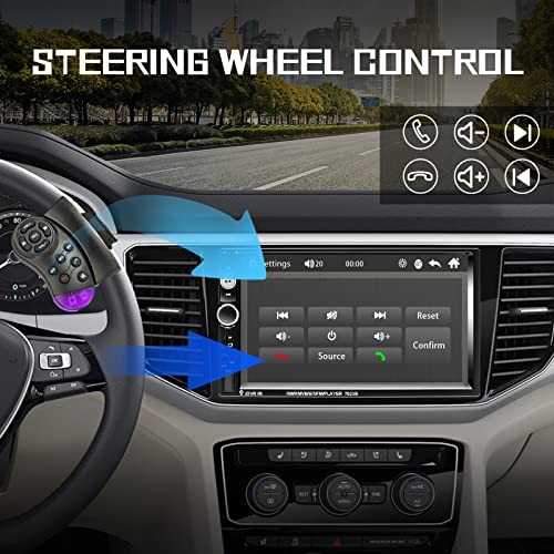 Double Din Car Stereo 7″ Touch Screen 2 Din Car Radio with Bluetooth FM, MP5