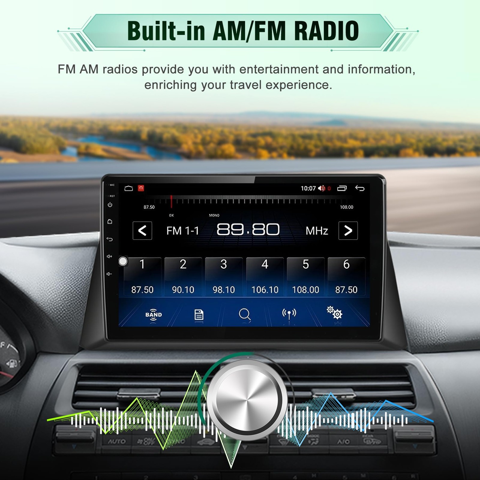 10″ Wireless CarPlay & Android Auto Stereo for 2008–2013 Honda Accord