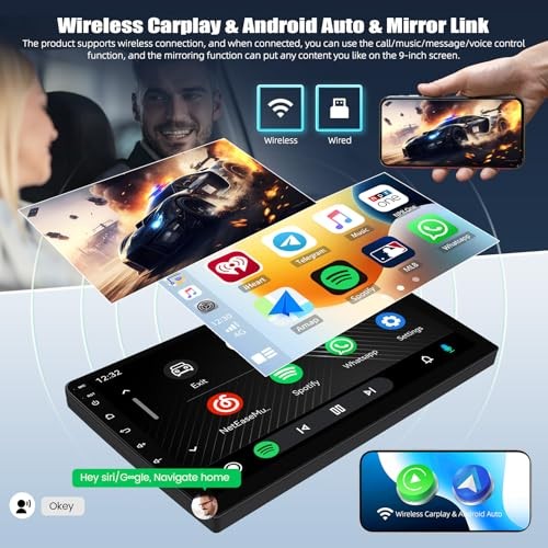 [4G+64G] Car Radio for Mazda 5 2007-2012 with Wireless CarPlay Android Auto,9″