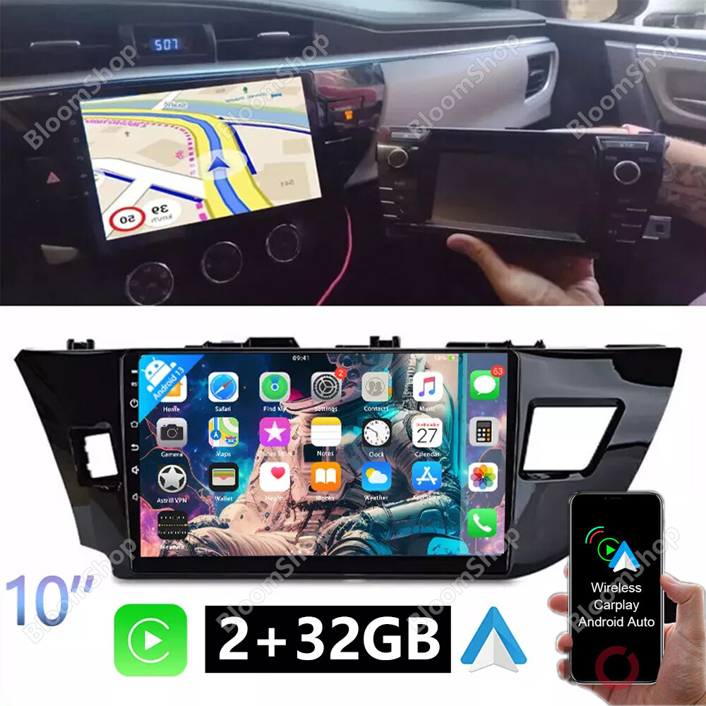 10.1″ CarPlay For Toyota Corolla Android 15.0 Car Radio Stereo 2+32G SWC GPS