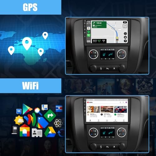 Car Radio Stereo Android 13 for GMC Yukon Chevy Silverado Tahoe Suburban 2007