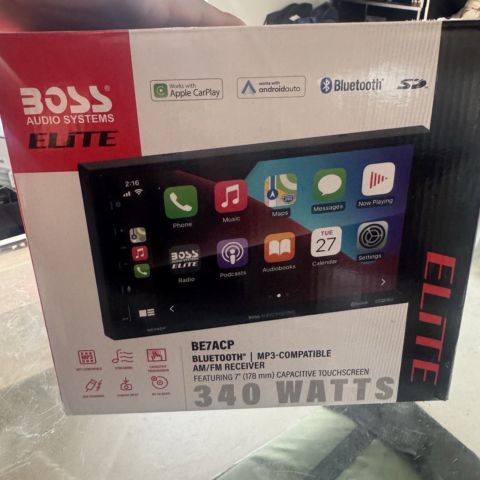 BOSS Audio Systems Elite BE7ACP 7″ Touchscreen Car Stereo CarPlay Android Auto