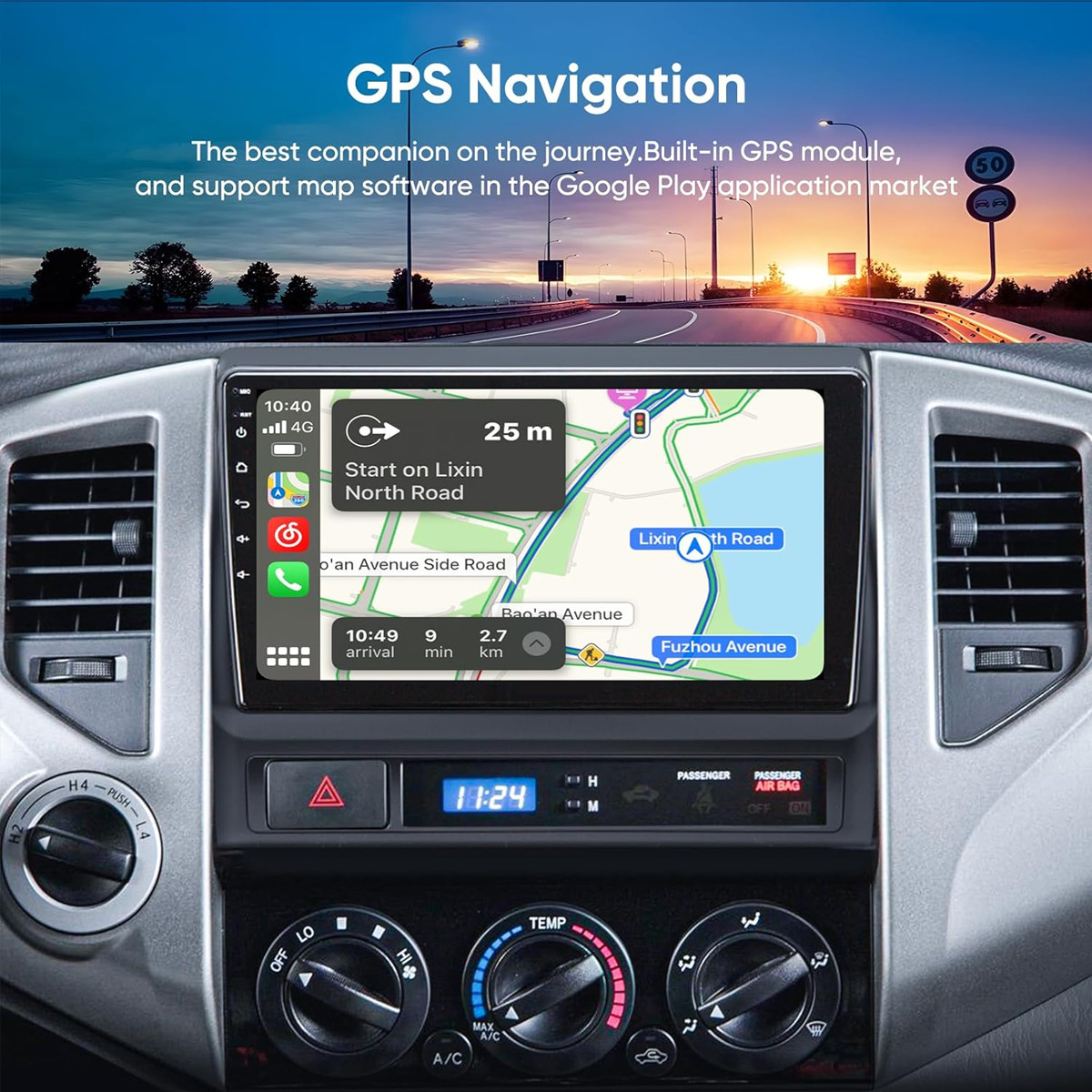 Android 12 Auto Radio Estéreo CarPlay GPS para Toyota Tacoma 2005-2013 4+64GB