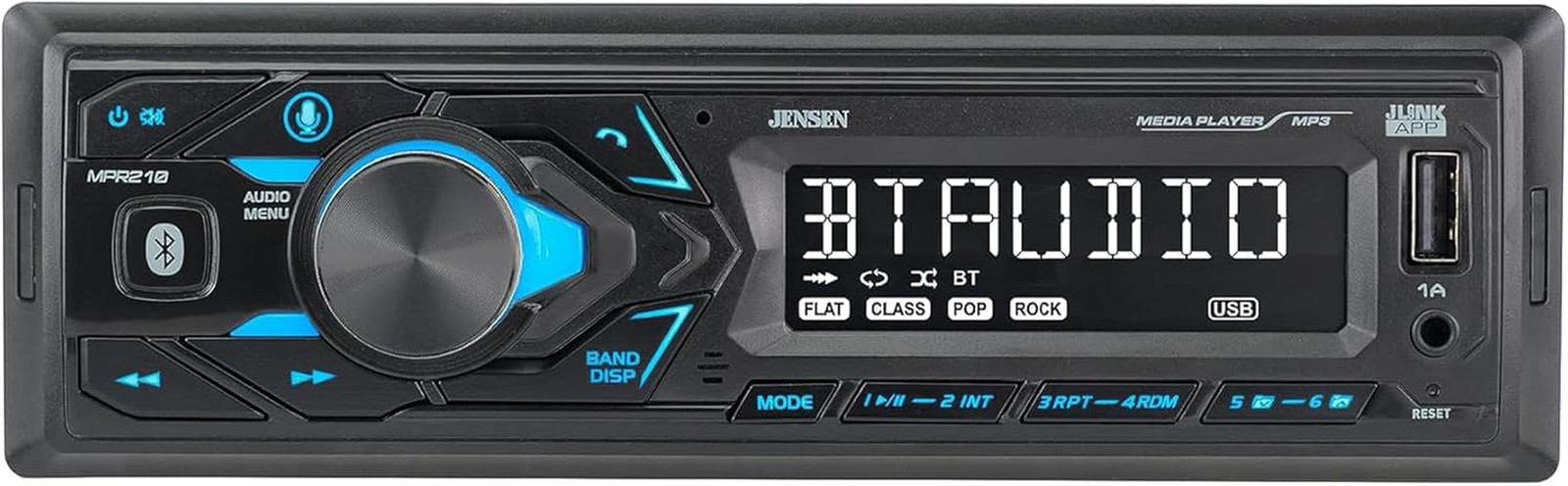 Radio estéreo para automóvil de un solo DIN con pantalla LCD de 7 caracteres