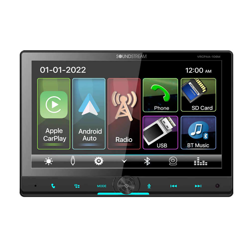 Soundstream Floating 10.6″ 2 DIN Multimedia Touchscreen Mechless Car Head Unit