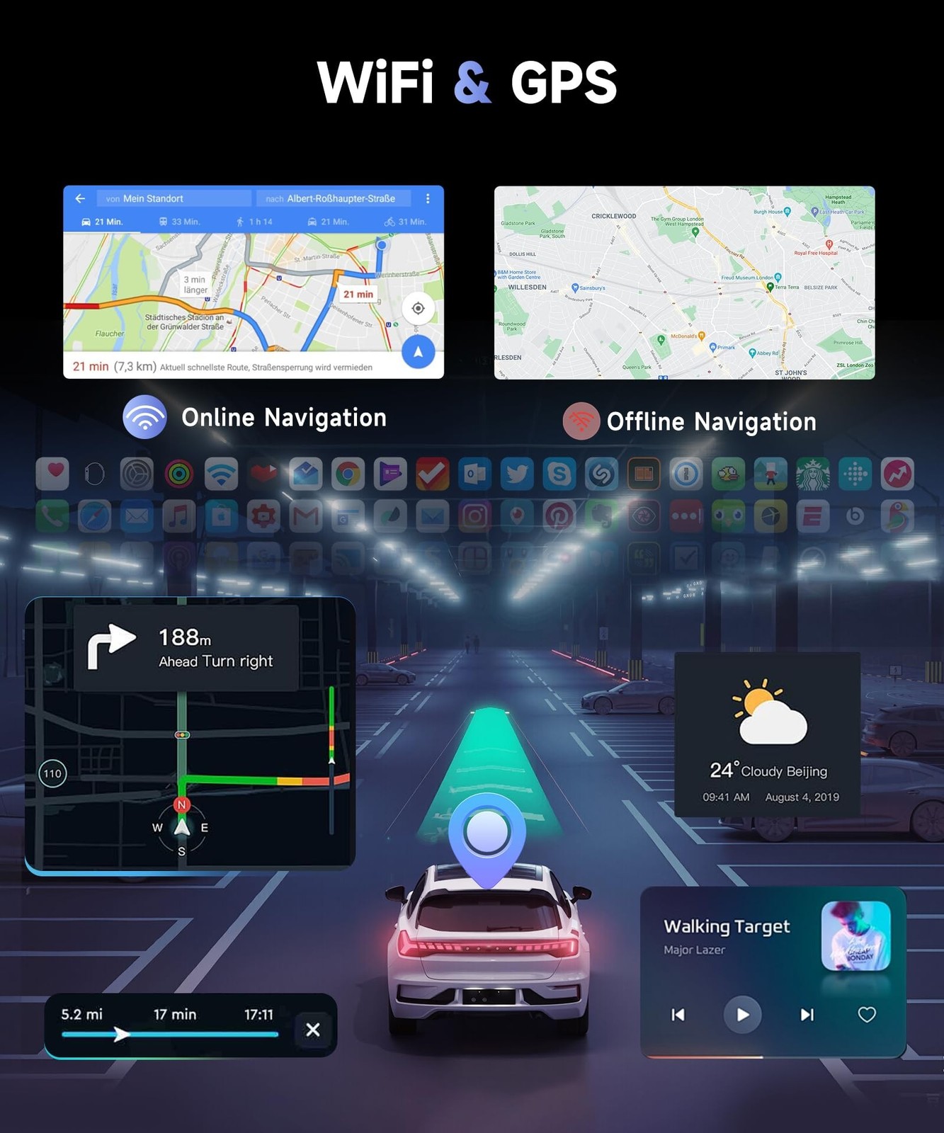 4Core 4G+64G Android Car Radio for Nissan Juke 2011-2016 & Infiniti ESQ, Wire…