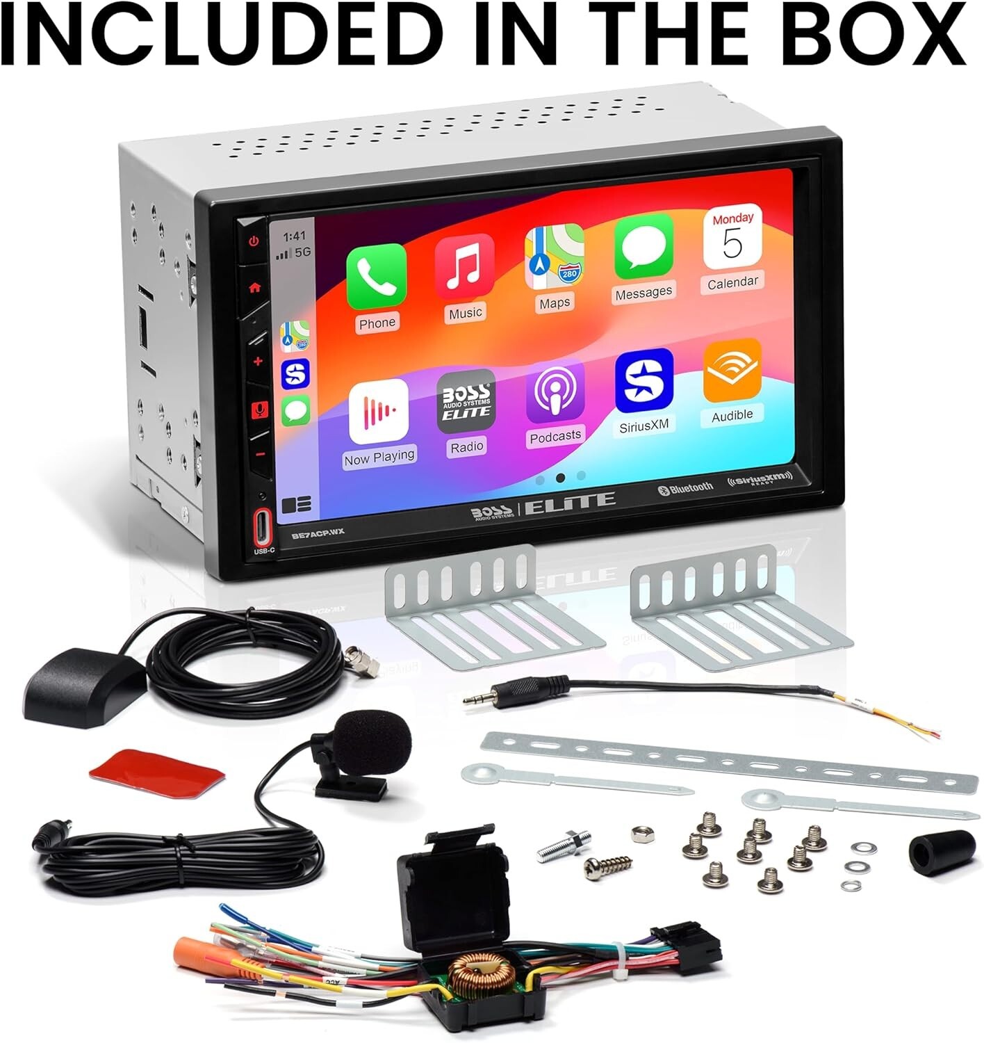 BOSS BE7ACP.WX Car Stereo 2-Din Wireless Apple CarPlay Android Auto 7″ SiriusXM