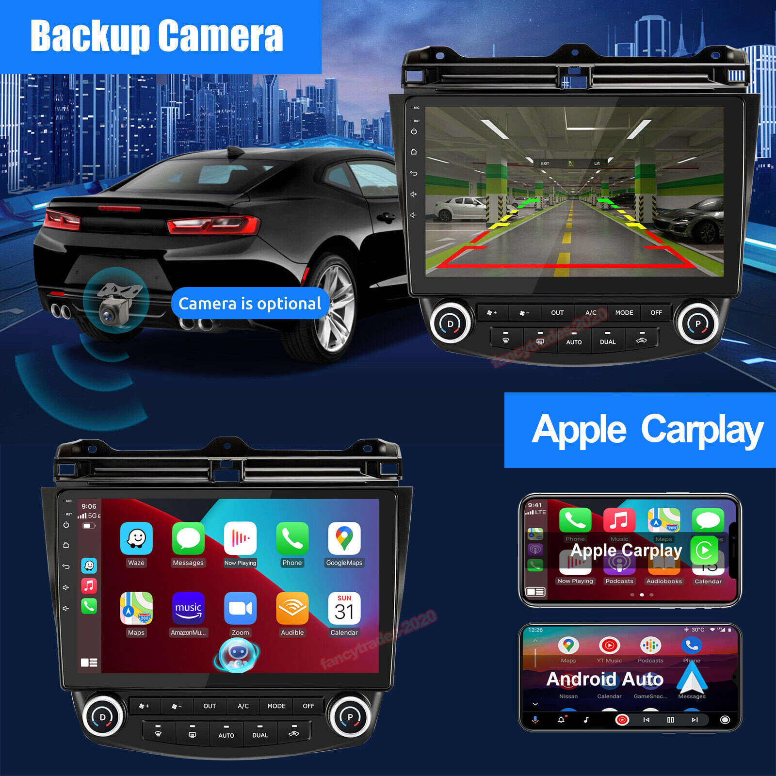 For Honda Accord 2003-2007 Apple CarPlay Android 15 Car Stereo Radio GPS FM RDS