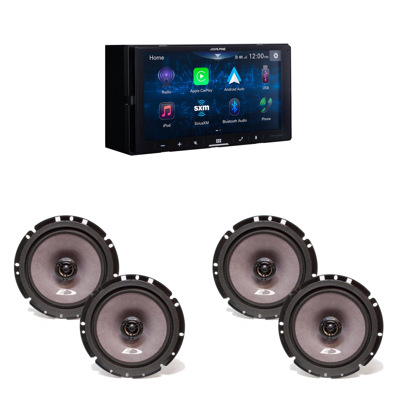 Alpine iLX-W670-S Digital Multimedia Receiver w/ 2 Pairs Alpine SXE-1726S 6.5…