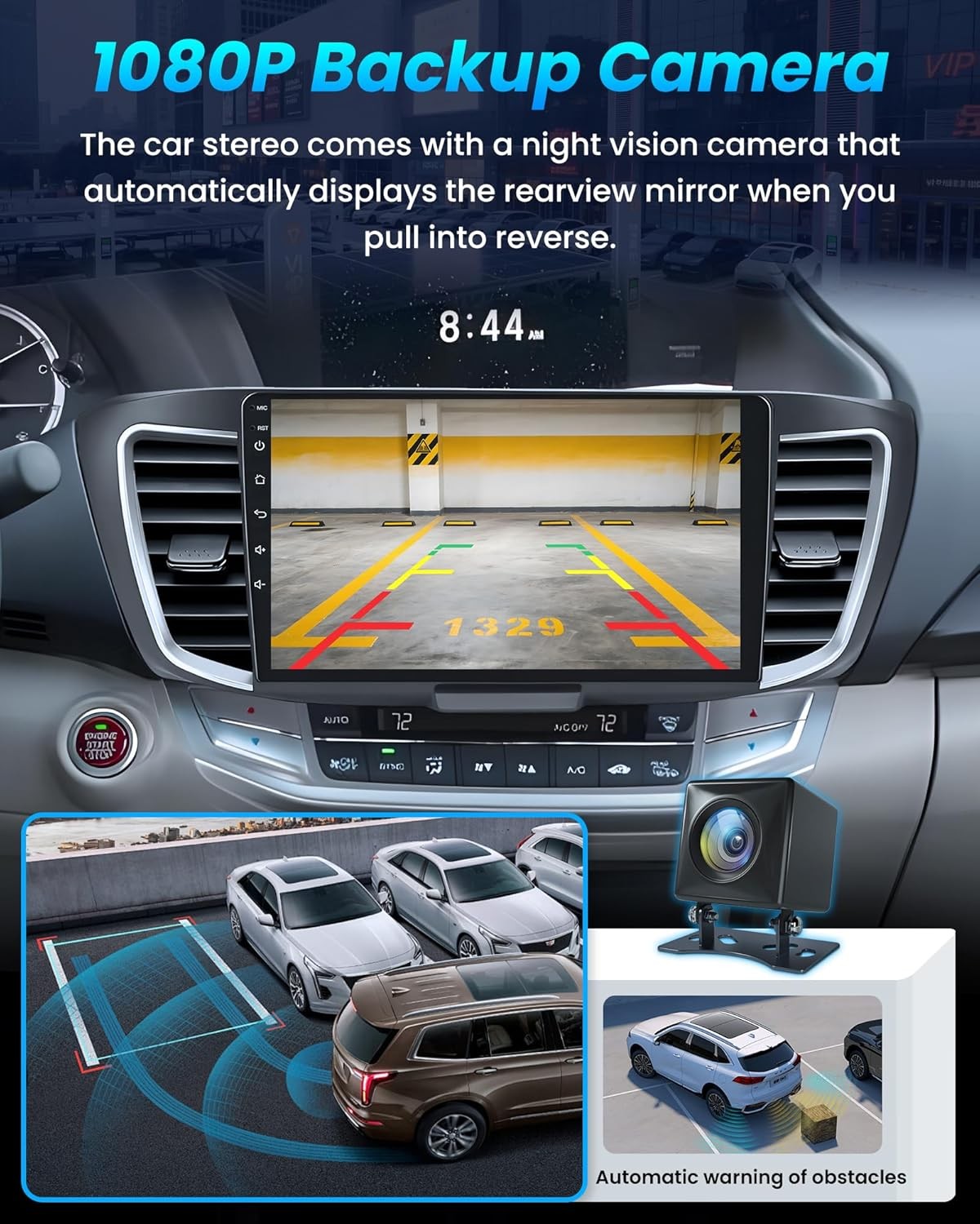Android Auto 64G For Honda Accord 2013-2015 Apple Carplay Stereo Radio GPS Navi