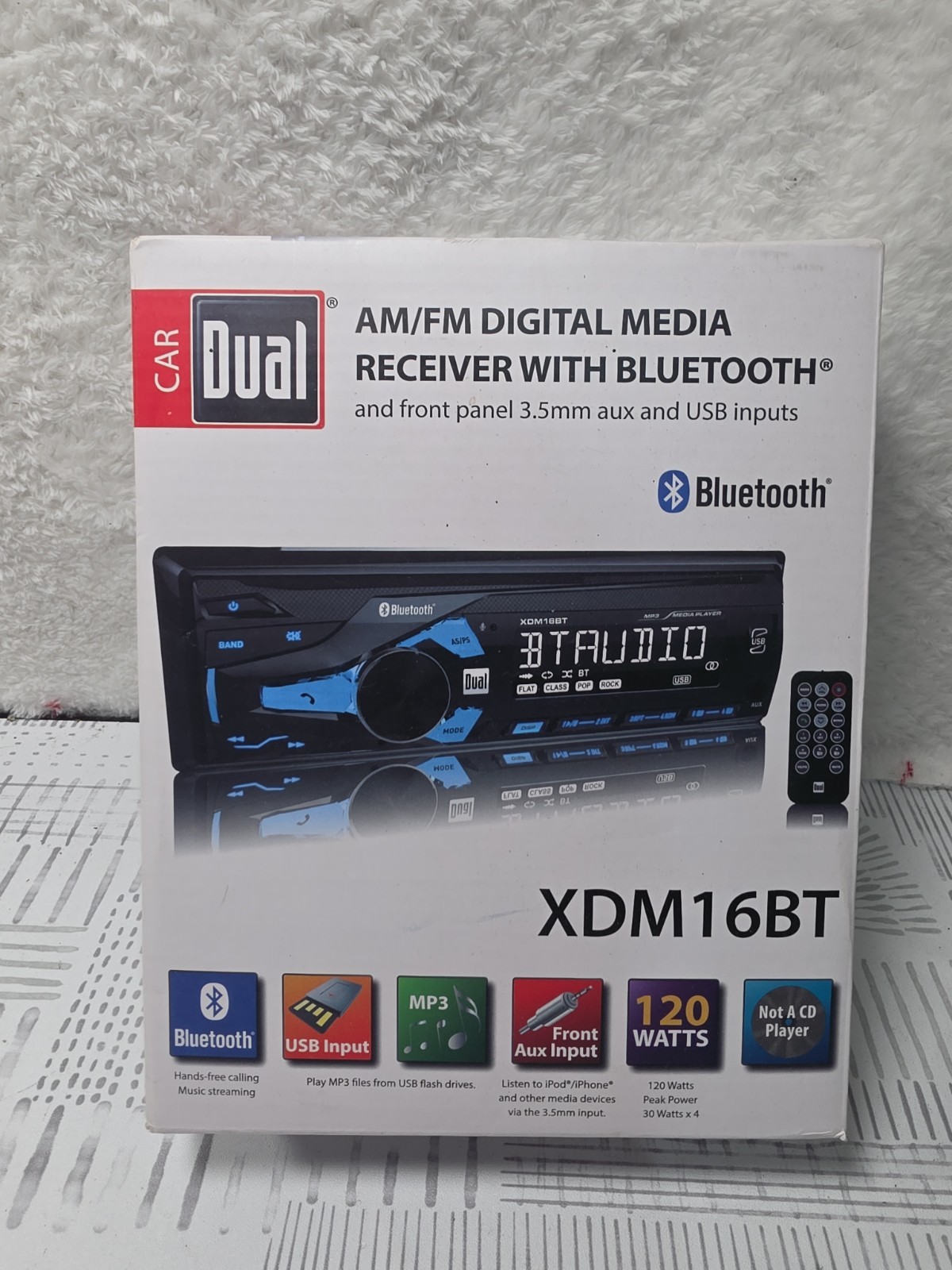 Dual XDM16BT AM/FM Digital Media Receiver Bluetooth USB AUX MP3 1 DIN Car Stereo