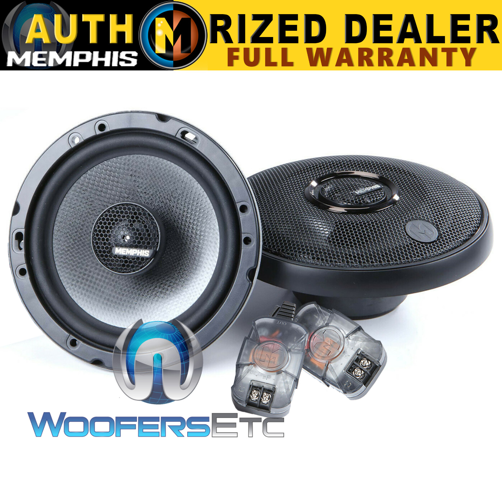 MEMPHIS MS62 6.5″ CARBON FIBER COAXIAL ALUMINUM TWEETERS SPEAKERS CROSSOVERS NEW