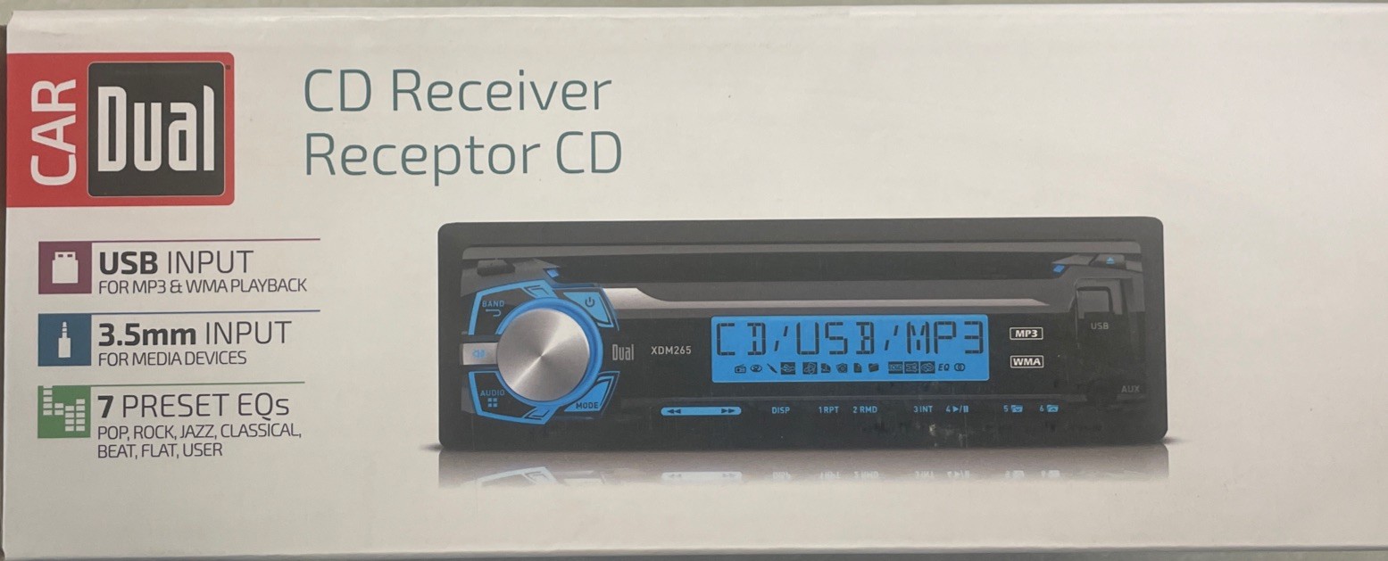 XDM265 Dual AM/FM CD Receiver, USB Input, 3.5mm Input with Detachable Face