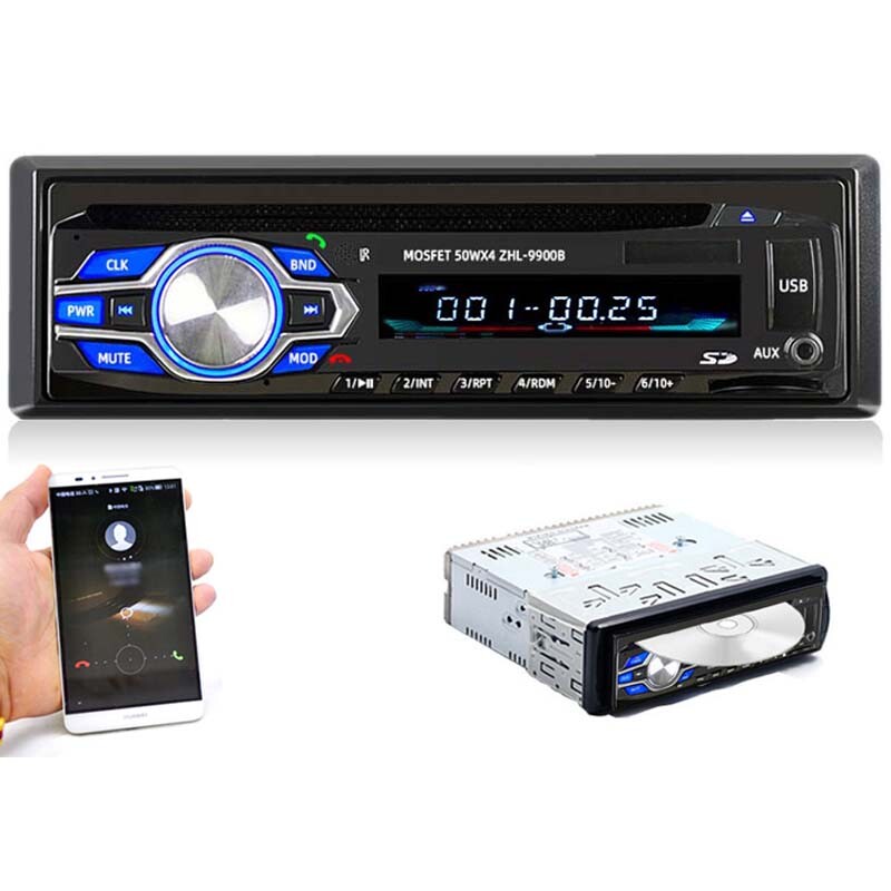 Single 1 Din Car Radio DVD CD MP3 Player Bluetooth Stereo USB/SD Remote Control