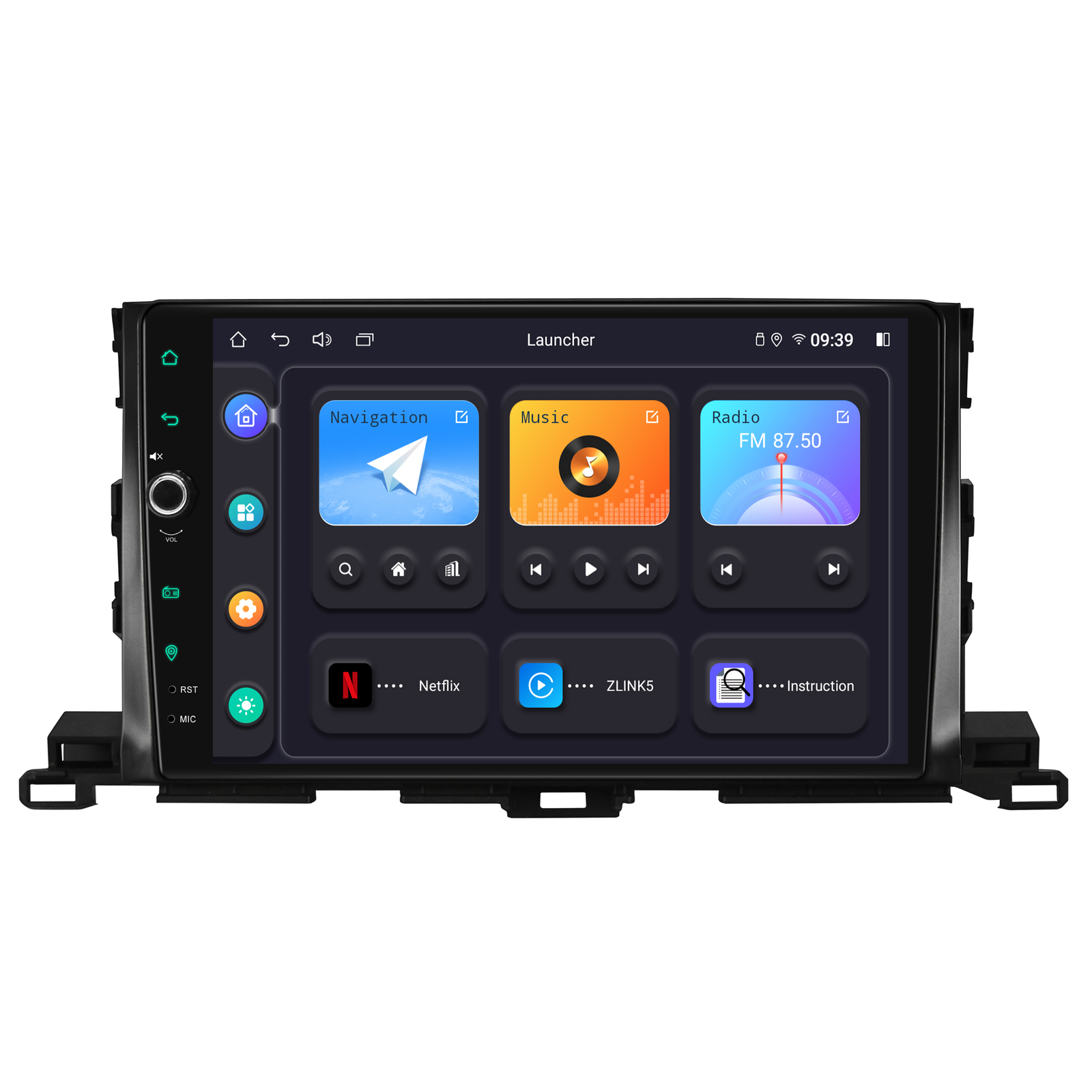 10.1 inch Plug & Play Head Unit For Toyota Highlander 2014-2019 Support HDMI USB