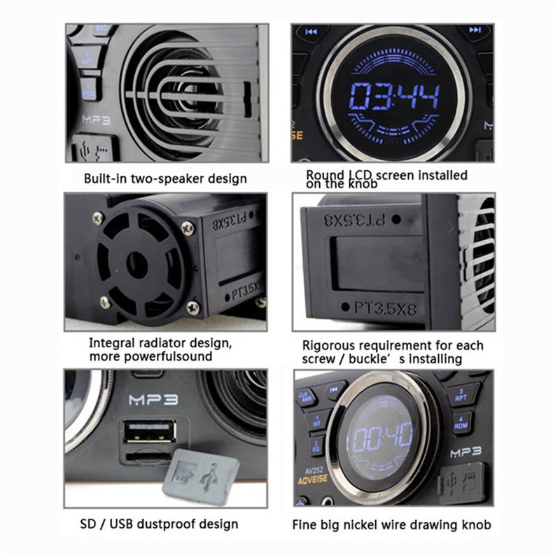 Bluetooth MP3 Radio Player Car Stereo Audio In-Dash FM Aux Input Receiver TF USB