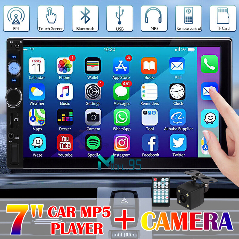 Bluetooth estéreo para automóvil coche de doble DIN de 7″ con cámara de respaldo